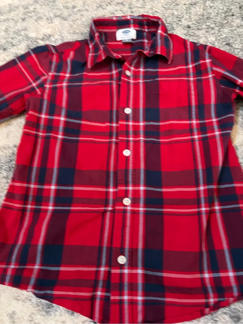 Old Navy Red Plaid Button-Down Shirt for Kids